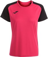 Joma Academy IV Shirt Korte Mouw Dames - Raspberry / Zwart | Maat: L