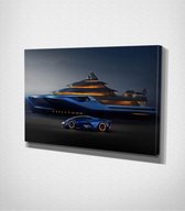 Lamborghini Terzo Millennio Canvas - 60 x 40 cm - Auto - Schilderij - Canvas - Slaapkamer - Wanddecoratie  - Slaapkamer - Foto op canvas