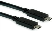ROLINE GREEN USB 3.2 Gen 2 kabel, met PD 20V5A, Emark, C-C, M/M, zwart, 0,5 m