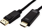 ROLINE Câble DisplayPort DP - UHDTV, Slim, M/M, noir, 3 m