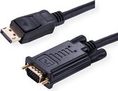 ROLINE DisplayPort VGA kabel, DP M - VGA M, zwart, 1 m
