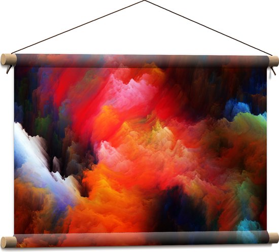 Textielposter - Wolken van Verschillende Kleuren van de Regenboog - 60x40 cm Foto op Textiel
