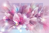Fotobehang Flowers Nature Pink Purple | XXL - 312cm x 219cm | 130g/m2 Vlies