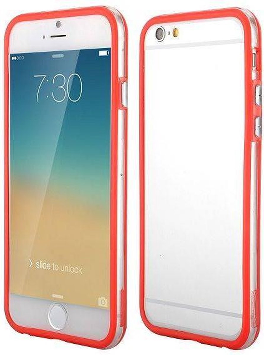 iPhone 6 bumper rood/transparant