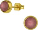 zweerknopjes-roze-aardbeienkwarts-chirurgisch staal-goudkleurig-6mm zweerknopjes-roze-aardbeienkwarts-chirurgisch staal-goudkleurig-6mm