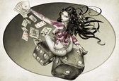 Fotobehang Alchemy Hot Roller Woman | XL - 208cm x 146cm | 130g/m2 Vlies