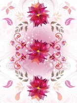 Fotobehang Magenta Flowers | XXL - 206cm x 275cm | 130g/m2 Vlies