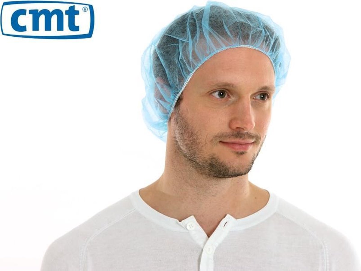 Haarnet PP non woven - Blauw of wit - 53 cm - 100 stuks - CMT