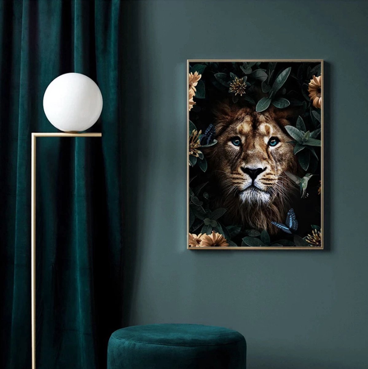 Lienz® Diamond Painting volwassenen 30x40cm – Rond – Leeuw – Bloemen – Vlinders – Pakket Volwassenen — afbeelding 4