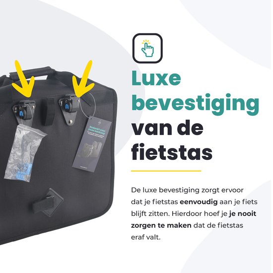 Voltano Enkele Shopper Fietstas - 17 Liter - Zwart - Waterdicht - Luxe Universele Bevestiging