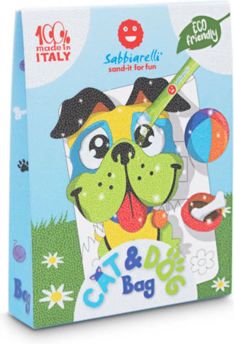 Sabbiarelli zandschilderen tas kat en hond creatief speelgoed set.