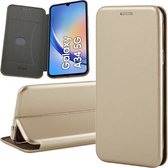 Hoesje geschikt voor Samsung Galaxy A34 - Book Case Leer ThinShield Goud