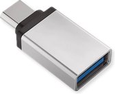 NÖRDIC OTG-C15 - UCB-A Vrouwelijk naar USB-C Mannelijk OTG adapter - USB-C - Synchronisatie en opladen - 5GB/s - Zilvergrijs