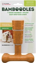 Bamboodles kauwbot voor de hond - T- BOne - stevig kauwbot voor de hond - pindakaas - medium