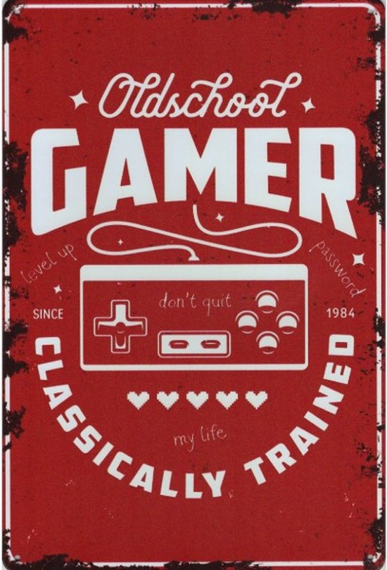 Wandbord Man Cave - Oldschool Gamer Classically Trained Since 1984