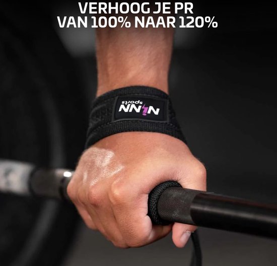 NINN Sports Lifting Straps Zwart - Krachttraining Accessoires - Powerlifting - Bodybuilding - NINN Sports