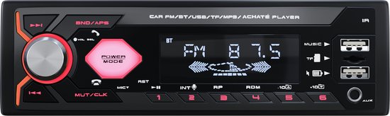 Achaté Autoradio met Bluetooth voor alle auto's – FM Radio, AUX, USB en SD – Handsfree Bellen