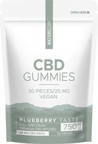 Nature Cure Blueberry CBD Gummies (Vegan) -25 mg- 30 stuks 100 gr