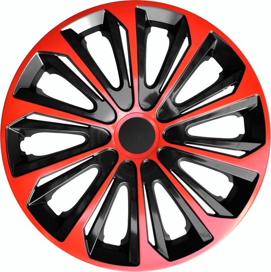 NRM STRONG DUO - Wieldoppen 14" - Set van 4 stuks / Kunststof - Rood/zwart