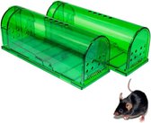 Igoods® Diervriendelijke Muizenval - Muizenval Voor Binnen - Muizenval - Lokdoos - 2 Stuks - Groen