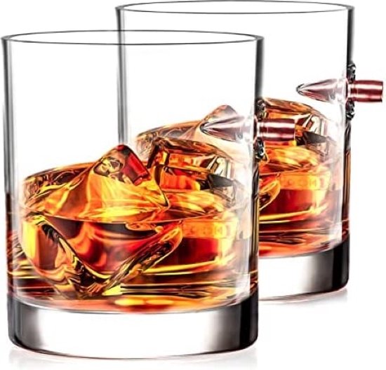 Whiskyglazen, set van 2, ouderwets whiskyglas, Whiskygeschenksets voor mannen,... bol