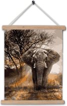Crafts&Co - Peinture à Numéros Adultes 50 x 70 cm Toile XXL - Avec Cadre - Aussi pour Enfants - 24 Couleurs - Avec Crochet - Éléphant Mystique