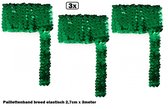3x Paillettenband breed elastisch groen 2,7cm x 3 meter - Paillet thema party festival kleding feest