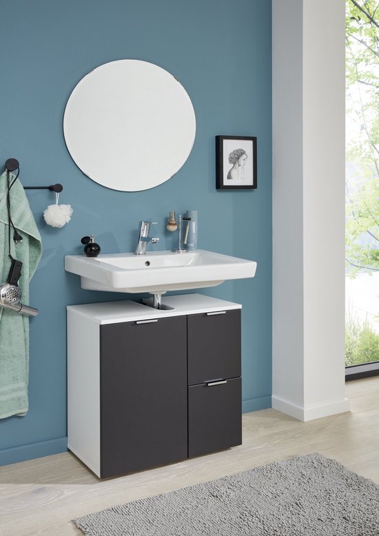 trendteam smart living Meuble de lavabo, Bois d'ingénierie, Blanc