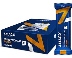 Amacx Energy Nougat - Energiereep - Fudge - Papaya - 12 pack