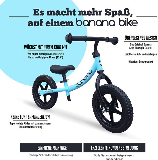 anders Kapper Langskomen Banana Bike® LT kinderfiets - Ultralicht, 12 inch wielen, verstelbaar stuur  en zadel,... | bol.com