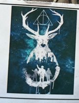 Diamond painting doek - hangende canvas - Prachtig hert als dromenvanger - 40 x 60 cm