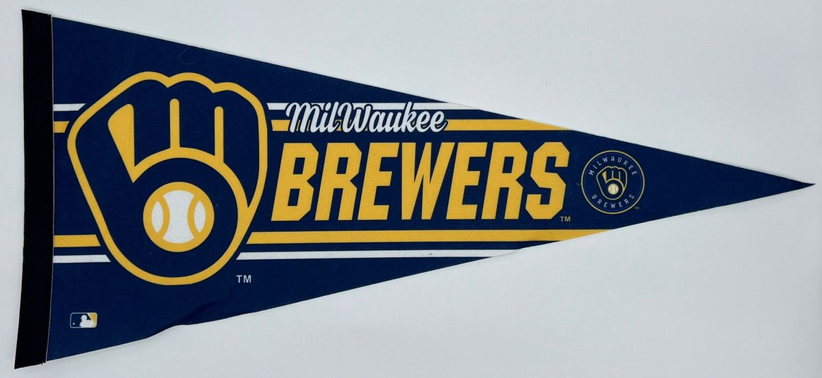 USArticlesEU - Milwaukee Brewers - MLB - Vaantje - Baseball - Honkbal - Sportvaantje - Pennant - Wimpel - Vlag - 31 x 72 cm