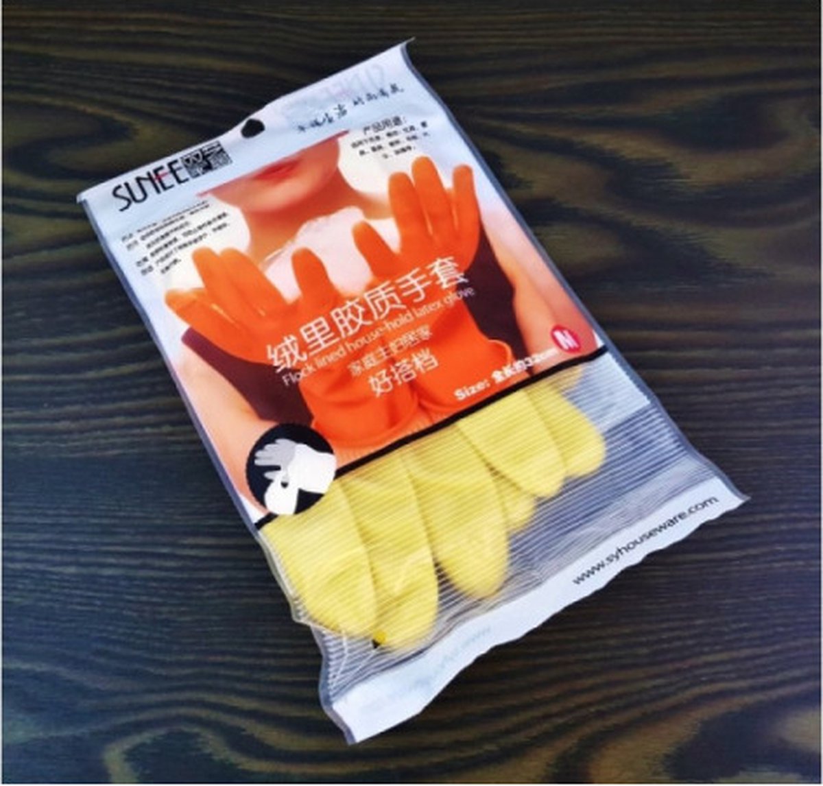 Dames kookwanten - maat M - herbruikbare rubberen handschoenen - Geel,Roze