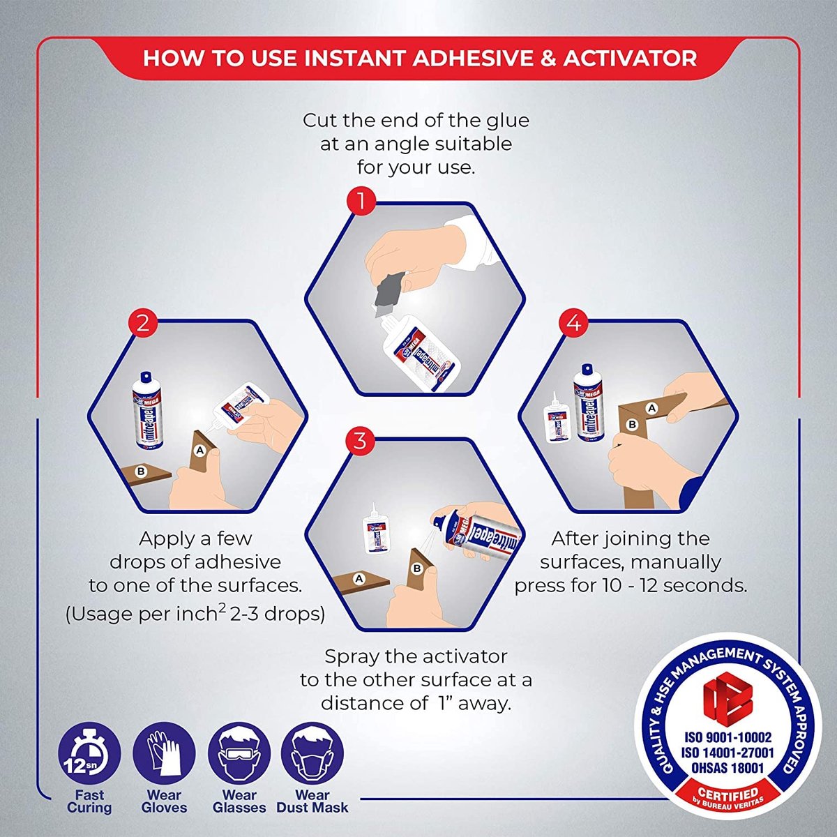 Secondelijm set met activator 500ml, super glue