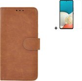 Samsung Galaxy A53 5G Hoesje - Bookcase - Samsung Galaxy A53 5G Screenprotector - Samsung A53 5G Hoes Wallet Book Case Bruin + Screenprotector