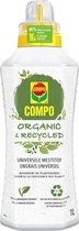 COMPO Organic & Recycled Universele Meststof - 100% organisch - voor alle plantensoorten - bevordert de plantengroei - fles 1 L