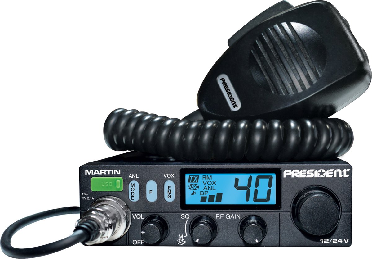 President Martin ASC - AM/FM - CB radio - 12/24 Volt - 27 MHz - VOX