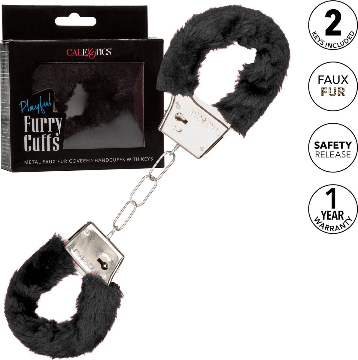 Goedkoopste CalExotics - Playful Furry Cuffs - Bondage / SM Cuffs Zwart