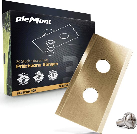 - Plemont® [30 st.] Titanium Worx Landroïde messen. Vervangingsmessen voor Worx® robotmaaiers. Reserveonderdelen, Automover