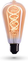 CROWN LED Edison lamp E27 fitting, dimbaar, 4W, 2200K, Warm Wit, 230V, EL17, Antieke Filament Lamp in Retro Vintage Look