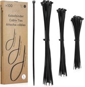 Jeu de serre-câbles noir : 100 serre-câbles longs en 3 tailles - organisateur de câbles, gestion des câbles - serre-câbles 300 mm, 200 mm, 400 mm, serre-câbles LIVAIA