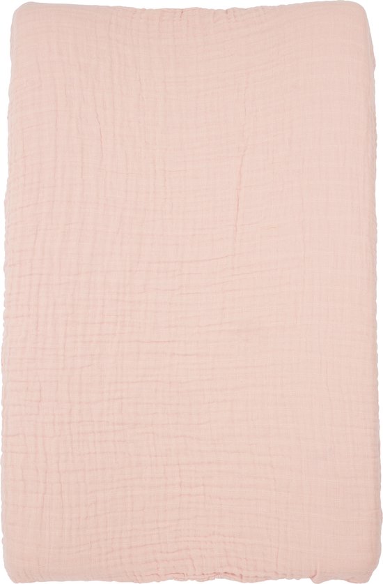 Meyco Baby Uni aankleedkussenhoes - pre-washed hydrofiel - soft pink - 50x70cm — afbeelding 3