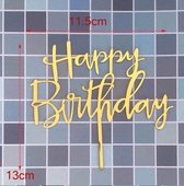 Akyol - Happy Birthday Taart Topper - Goud - Cake Topper - verjaardag topper- taart topper goud - Happy Birthday- Cake topper- Happy birthday - Verjaardagstaart topper - Verjaardag - Taart prikker - Cake prikker - Prikker