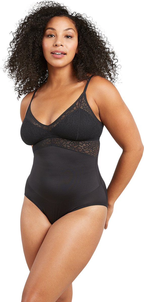 Maidenform Tame Your Tummy Kanten Body Dames Corrigerend Ondergoed - Zwart - Maat L