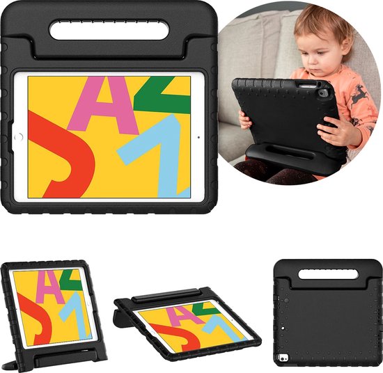 iMoshion Tablet Hoes Kinderen Geschikt voor iPad 8 (2020) 8e generatie / iPad 7 (2019) 7e generatie / iPad 9 (2021) 9e generatie - iMoshion Kidsproof Backcover met handvat - Zwart