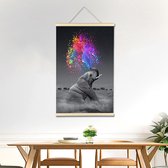 Toile de peinture au Diamond - toile à suspendre - Bel éléphant avec des couleurs - 40 x 60 cm