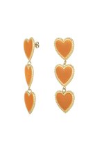 Falling hearts oranje oorbellen - fanciy.nl - 18K - gold plated - waterproof - nikkel vrij - koningsdag - goud - gold - party - feest - oranje - oorbellen - earrings - hearts - heart -hartjes - hart - hartje - statement - groot - grote oorbellen
