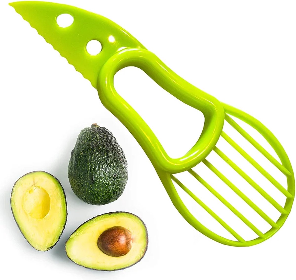 Knaak 3-in-1 Avocado Snijder - Split, Ontpit & Schep in één beweging - Groen