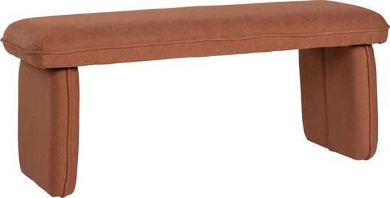 HÜBSCH INTERIOR - MELLOW bruin bankje van duurzaam polyester - 100x38xh40cm