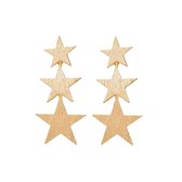 Three Star / Ster Oorbellen | Goudkleurig | 5,5 x 2,7 cm | Fashion Favorite